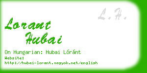 lorant hubai business card