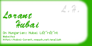 lorant hubai business card